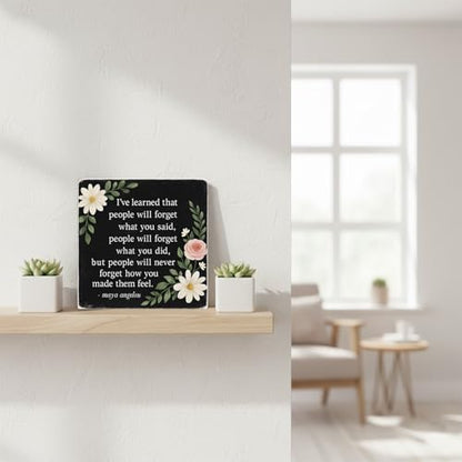 People Will Never Forget Wood Box Sign, Black, 5x5 Inch - color: Black-003