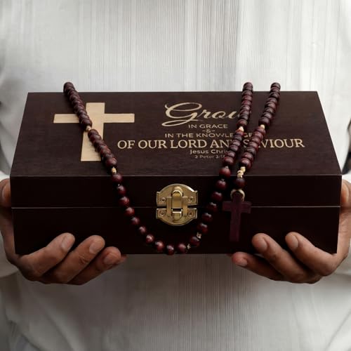 CroBlissful Memory Keepsake Box for Baptism Gifts Christening Wooden Gift Box 8.6 x 5.1 x 2.4 Inches Storage for Boys, Girls Jewelry Storage for Baptism Catholic Memory Keepsake(Cross) - style: Cross