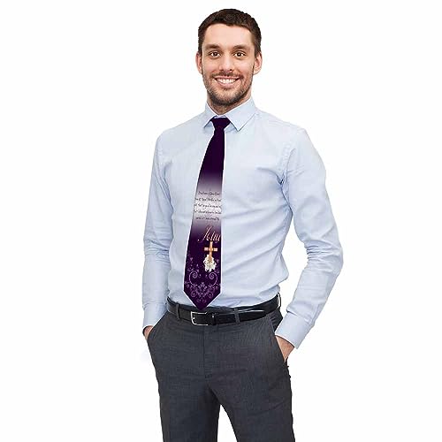 Black Dots Men's Neckties Retro Classic Circle Geometry Men's Tie for Mens Teens Business Work Casual Wedding Party - color: Christmas Cross