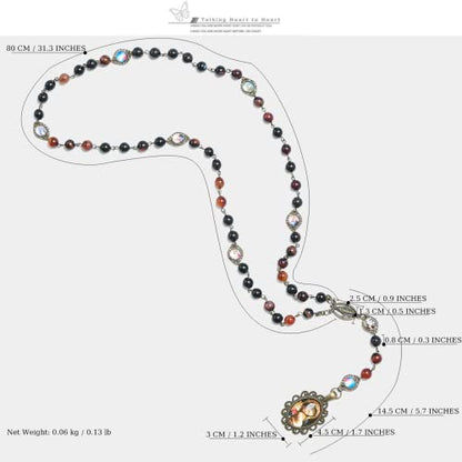 Seven Sorrows of Mary Rosary Chaplet 8mm Agate Beads Catholic Jewelry Necklace for Women Men - color: style 1