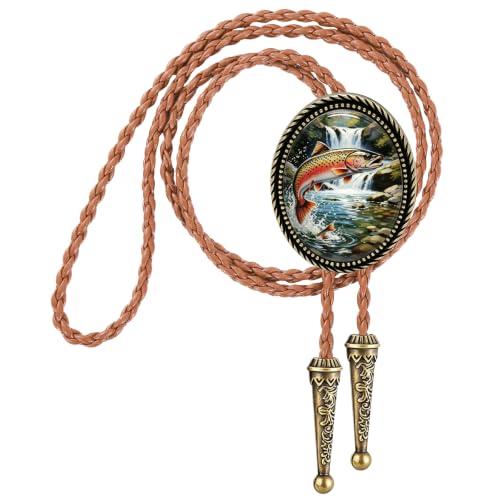 GelConnie Gothic Bolo Tie for Men Women 3D Art Western Cowboy Necktie - color: Fish Bolo Tie