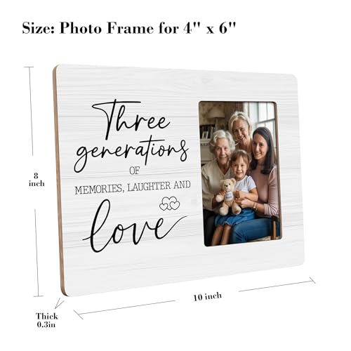 Three Generations Picture Frame, Gifts for Mom Grandmother, Family Frame Fits 4x6 Photo - color: Pink