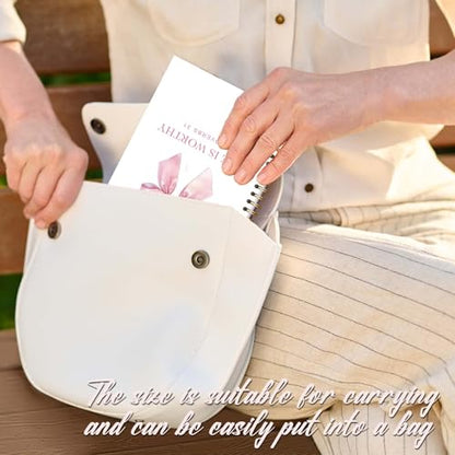 Pink Bow Notebook for Woman, Christain Journal Gifts for Teen Girls, Cute Preppy Pink Bow Spiral Notebook for Bible Note Taking - 5.5×8.3 - A05 - style: Christian She is Worthy