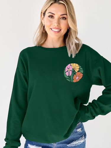 Christian Sweatshirts for Women Jesus Faith Pullover Long Sleeve - color: B-green, size: Small