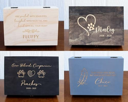 Personalized Pet Memorial Keepsake Box, Engraved Urn for Dogs & Cats - style: 5. Pet Memorial