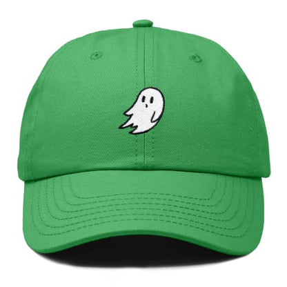 DALIX Ghost Embroidered Mens Womens Cotton Dad Hat Baseball Cap Adjustable - color: Kelly Green