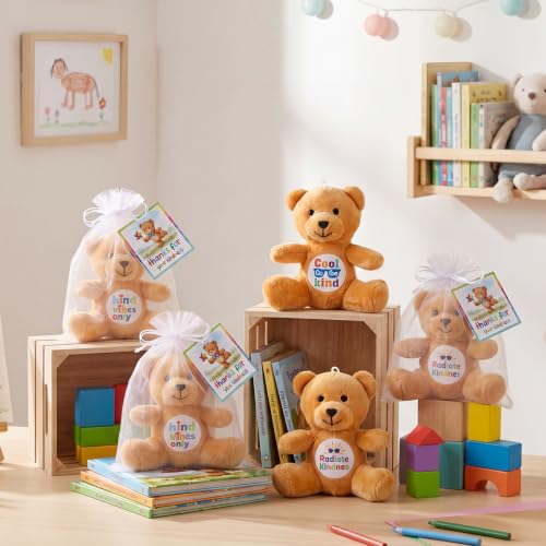 Silipull 12 Pcs Be Kind Stuffed Bears for Students 4" Kindness Plushies - style: Be Kind