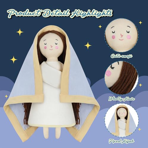 free-space Blessed Virgin Mary Doll and Baby Jesus Plush Religious Figure Playset for Boy Girl Christening Gift(Virgin Mary) - color: Virgin Mary