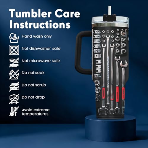 34HD Mechanic Dad Engineer Tools 40 oz Tumbler with Handle, Gift for Papa - color: Mechanic Tool