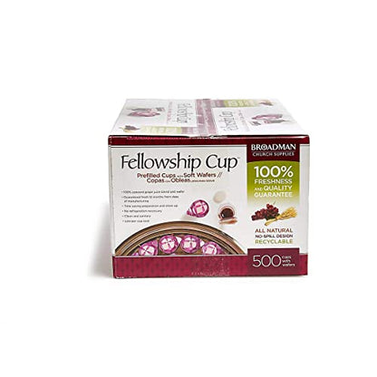 Broadman Pre-filled Communion Fellowship Cup Juice and Wafer Set, 500 Count - size: 500 Count (Pack of 1)