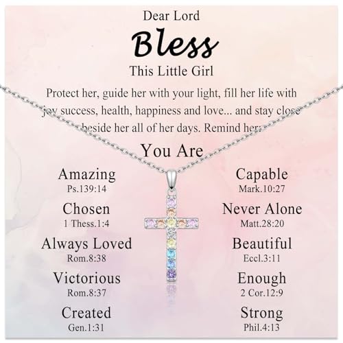 Cross Necklace for Little Girls Catholic Christian Religious Gifts - color: Cross Necklace for Girls