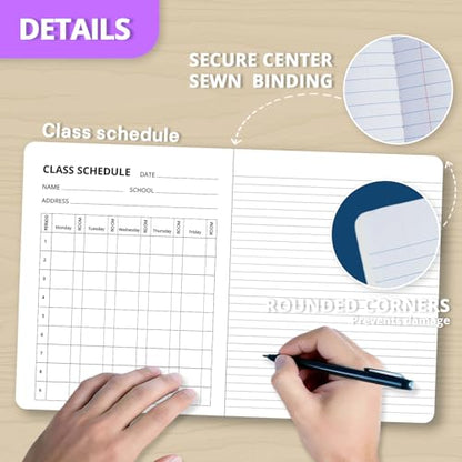 ONAVIA Composition Notebook Wide Ruled 6 Pack, 200 Pages, Marble Black - color: Black, size: 9.75 x 7.5"