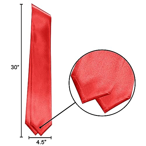 Plain Graduation Stole Sash 60 Inch Unisex Adults Solid - color: Red Stole