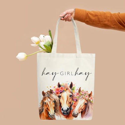 Doreen's Boutique Aesthetic Canvas Handbag Tote Bag - style: Hay Girl Hay 1
