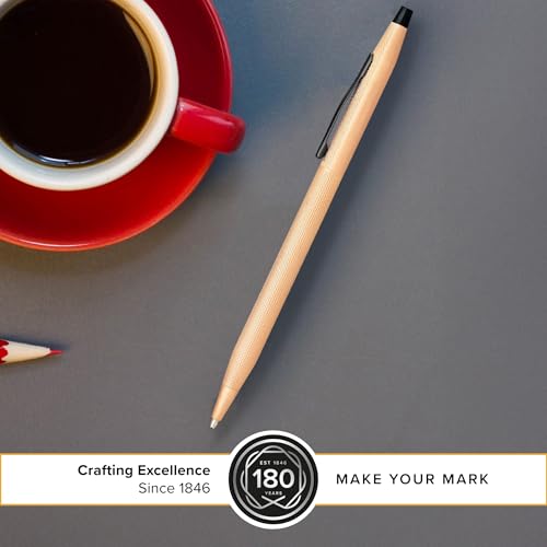Cross Classic Century Brushed Rose-Gold PVD Ballpoint Pen, Black Ink - color: Brushed Rose Gold
