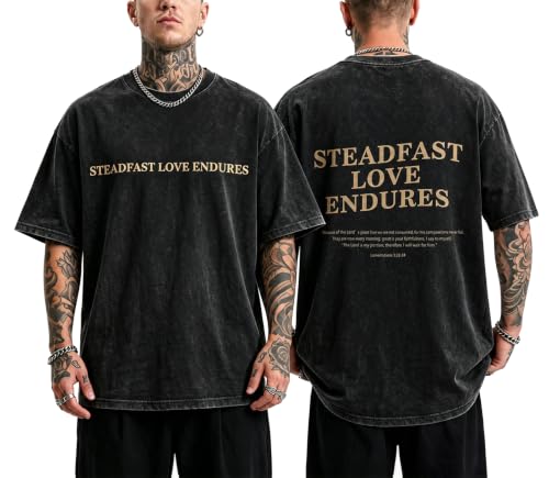 Christian Shirts for Men Jesus Oversized Vintage Workout Gym Graphic Top - color: Black-5, size: Medium