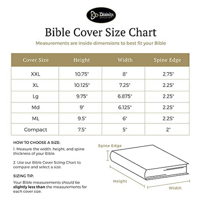 Divinity Boutique Canvas Bible Case - Black Bible Cover for Men and Women - Fabric Zippered Bag with Pockets for Compact, X-Large and XX-Large Books - size: XXL