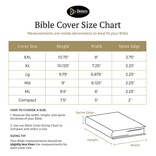 Divinity Boutique Canvas Bible Case - Black Bible Cover for Men and Women - Fabric Zippered Bag with Pockets for Compact, X-Large and XX-Large Books - size: XXL