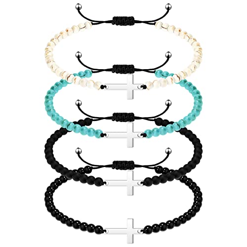 Fumete 16 Pcs Cross Bracelets Adjustable String Women Men Gifts,Colorful