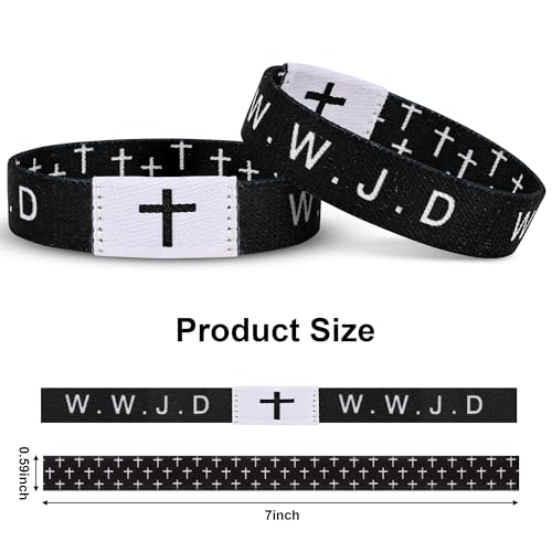 Daily Bible Verse WWJD Bracelet, Christian Jesus Wearable Bracelet for Women Men, WWJD Bracelet - What Would Jesus Do Bracelet - style: Black
