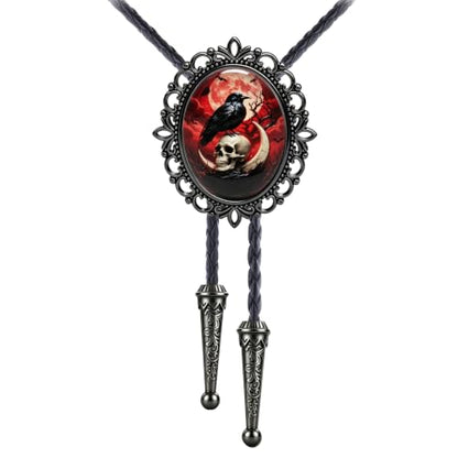 GelConnie Gothic Bolo Tie for Men Women 3D Art Western Cowboy Necktie - color: Skull Bolo Tie