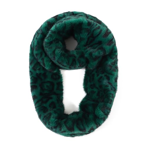 LA CARRIE Womens Leopard Print Infinity Scarf Loop Circle Neck Warmer - color: Leopard Green