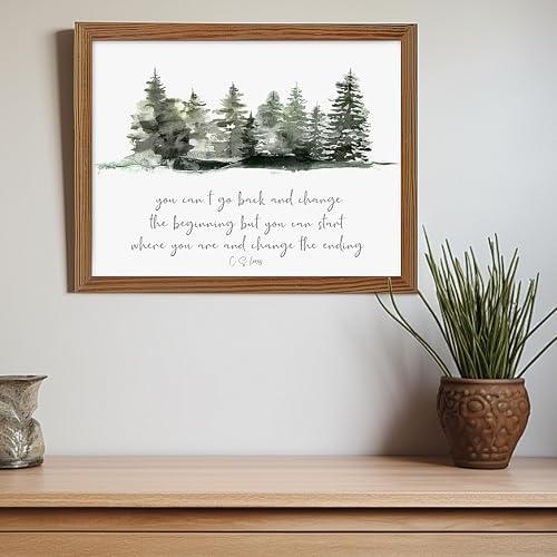 Loomarte Christian Bible Verse Wall Art 8x10 Inch - color: AF24-103-Change Ending, size: 10"L x 8"W