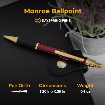 Dayspring Pens Monroe Personalized Ballpoint Pen, Ruby Red, 18k Gold Trim - color: Red, style: Customized