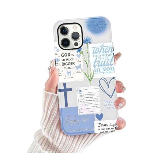 Cute Blue Jesus Christian Phone Case for iPhone 12 Pro Max 6.7'' - color: Blue, size: iPhone 12 Pro Max