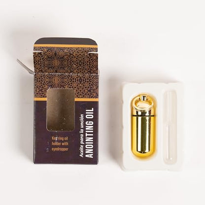 Broadman Anointing Oil Holder, Key Ring and Eyedropper - Brass