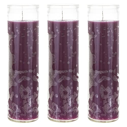 Mega Candles Unscented Devotional Vigil Prayer Wax Candle 3 Count 2" x 8" - color: Purple, size: 3 Pieces
