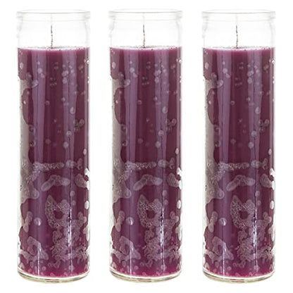 Mega Candles Unscented Devotional Vigil Prayer Wax Candle 3 Count 2" x 8" - color: Purple, size: 3 Pieces
