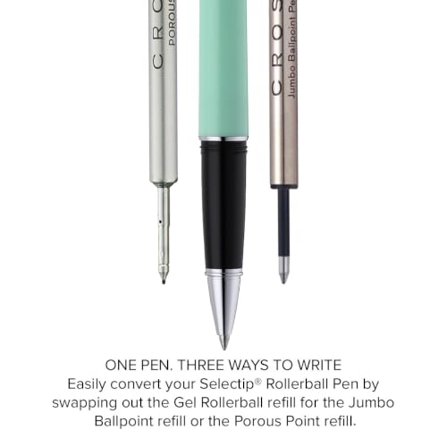 Cross Lume Seafoam Polished Chrome Rollerball Pen, Medium Point, Black Ink - color: Turquoise