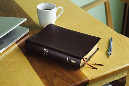 NIV, Reference Bible, Giant Print, Bonded Leather, Burgundy, Red Letter, Thumb Indexed, Comfort Print