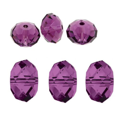 24pcs Adabele Austrian 6mm Faceted Rondelle Crystal Beads Amethyst - color: Amethyst, size: 4mm x 6mm - 24pcs