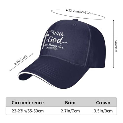 Christian Baseball Cap for Men & Women - Jesus Cross Hat, Adjustable Christian Gifts - color: Christian-16 Navy Blue
