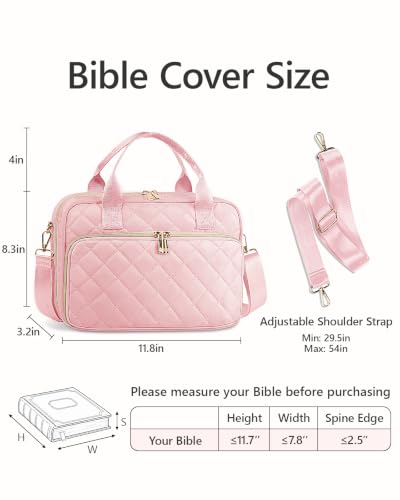BellaHold Bible Cover Case for Women with All-in-One Bible Journaling Kit - color: Blush Pink