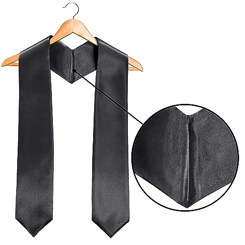 Plain Graduation Stole Sash 60 Inch Unisex Adults Solid - color: Black Stole