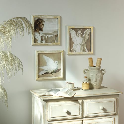 NIKKY HOME Jesus Wall Art Set of 3 Christian Catholic Canvas Prints