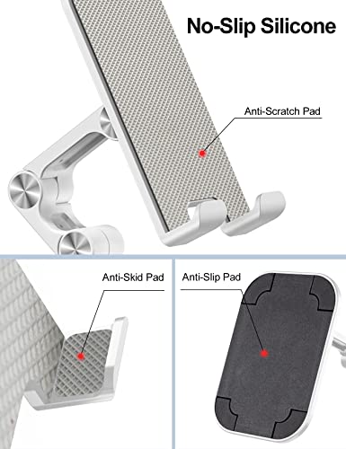 OCYCLONE Phone Stand for Desk, Foldable Cell Phone Stand Holder, White - color: White
