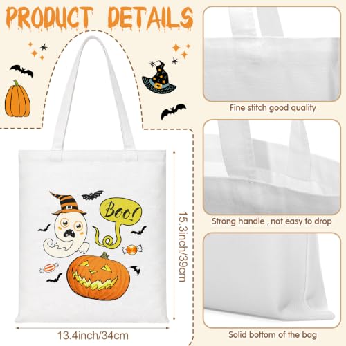 Patelai 12 Pcs Halloween Canvas Tote Bags and Makeup Bags for Women Gifts - style: Cute Halloween