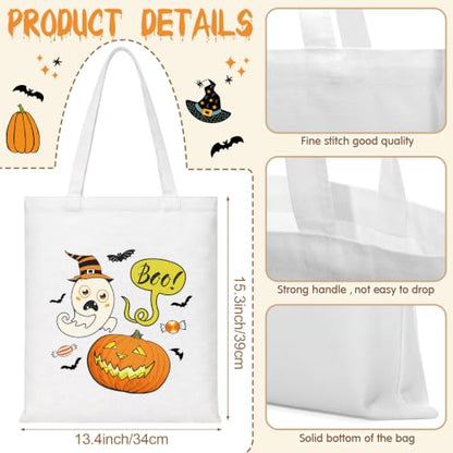 Patelai 12 Pcs Halloween Canvas Tote Bags and Makeup Bags for Women Gifts - style: Cute Halloween