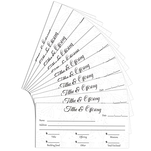 Eaasty 200 Pcs Church Offering Envelopes Bill Size Donation,Elegant Style - style: Elegant Style