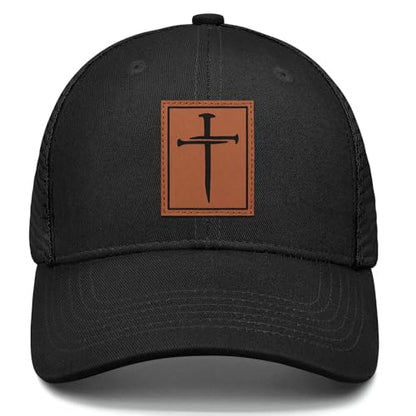 Christian Jesus Cross Trucker Hat Faith Hats for Men Women Religious Gifts - color: C-black