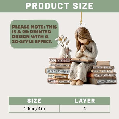 God Says I Am Christian Christmas Ornament 2026, Faith Gifts for Women - color: Kat_lh God You Arr Girl Book