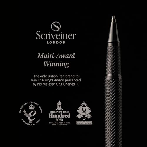 Scriveiner All Black Rollerball Pen - Stunning Luxury All Metal Matt Black Pen, Schmidt Ink Refill, Best Roller Ball Gift Set for Men & Women, Professional, Executive Office, Nice Pens - color: 9. All Black