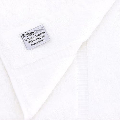 Monogrammed Hand Towel, Personalized Gift, 16 x 30 Inches - Set of 2 - Silver Embroidered Towel - Extra Absorbent 100% Turkish Cotton- Soft Terry Finish - For Bathroom, Kitchen and Spa- Script P White