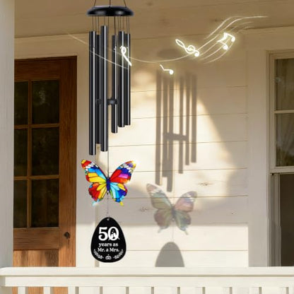 50th Anniversary Wind Chime Gifts, Happy 50th Wedding Jubilee Gifts - color: 50th Anniversary Family Tree Gift