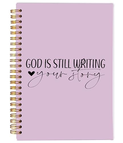 God is Still Writing Your Story Christian Notebook Journal - Christian Gifts for Women, Bible Journal Notebooks for Note Taking, Bible Journaling Notebook, Purple Spiral Notebook 5.5x8.3 - color: 7-Bible Purple-notebook
