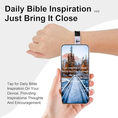Daily Bible Verse Bracelet, Christian Bracelet for Women Men, Christian Jesus Jewelry Gifts Wristband - style: Purple